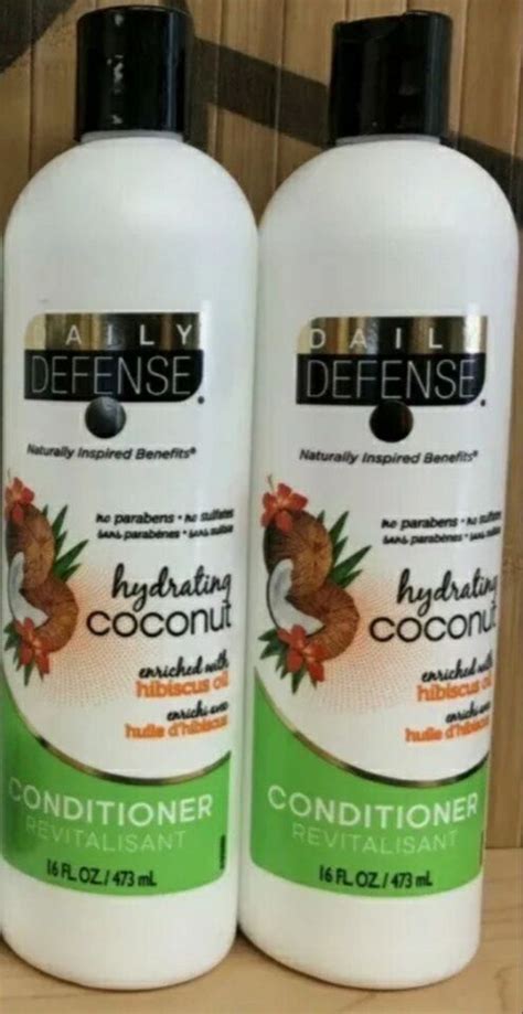 Daily Defense Hydrating Coconut 4 Shampoo 4 Conditioner Whibiscus Oil 16oz Ebay