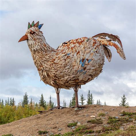 Giant Scrap Metal Chicken in Chicken, AK (With Photos)