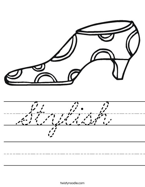 Stylish Worksheet Cursive Twisty Noodle