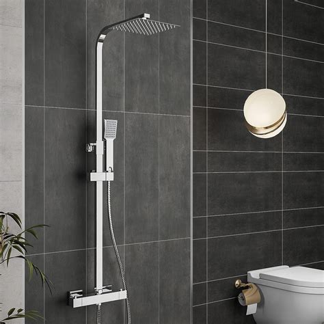 Xinyang Thermostatic Shower Mixer Set Exposed Square 8 Rain Overhead