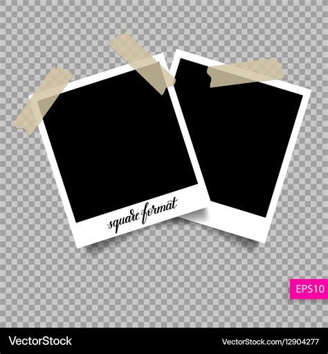 Retro square polaroid photo frame template Vector Image