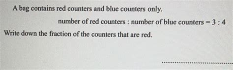 Solved A Bag Contains Red Counters And Blue Counters Only Algebra