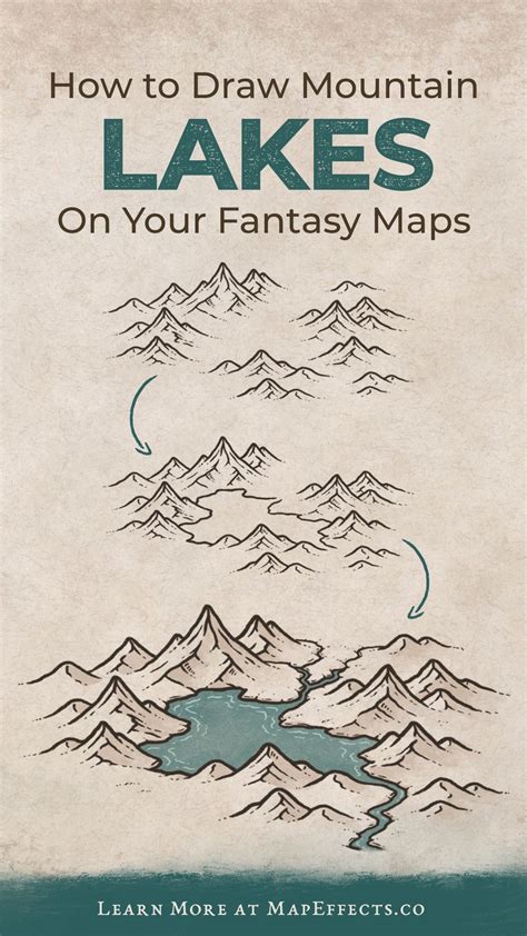 How To Draw A Lake In The Mountains On Your Fantasy Maps — Map Effects