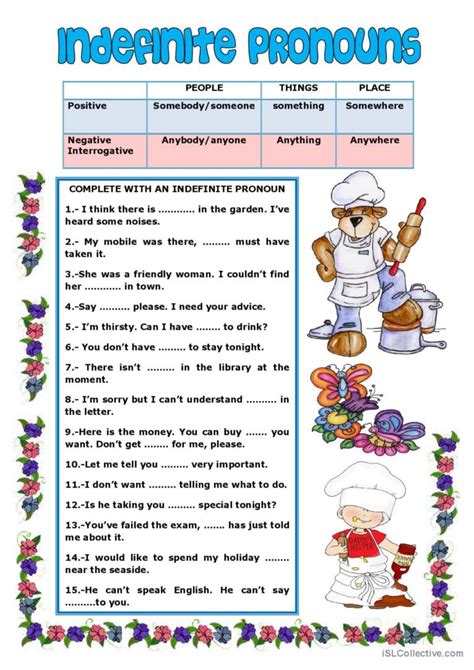 Worksheet Indefinite Pronouns Nbkomputer