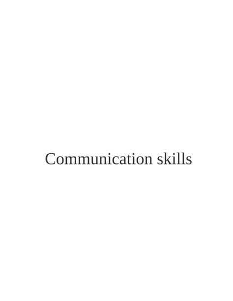 Importance of Communication Skills in Professional Career - Desklib