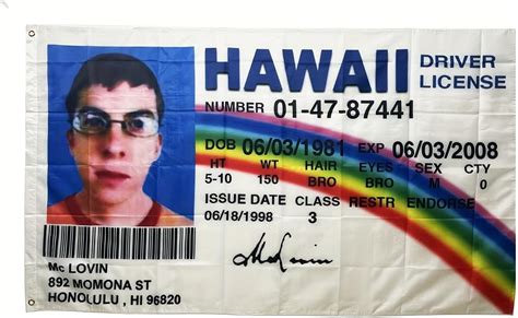 Mclovin Flag 3x5ft 90x150cm Polyester Fake Id Driver