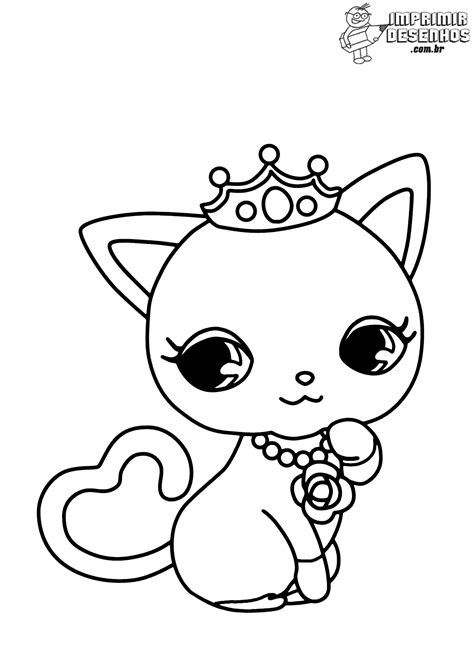 Gatinha Princesa Para Colorir Imprimir Desenhos