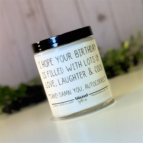 Funny Birthday Candle I Hope Your Birthday Is Full Of Love Etsy