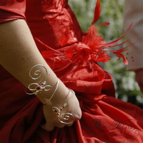 Mariage En Rouge Grand Bracelet Rouge En Spirale Bracelet Bras