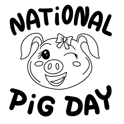 premium vector world pig day holiday inscription handwriting
