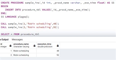 Create A Stored Procedure In Postgresql