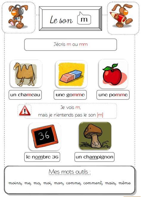 Cahier des sons La classe de Lòrien تعلم فرنسية Pinterest