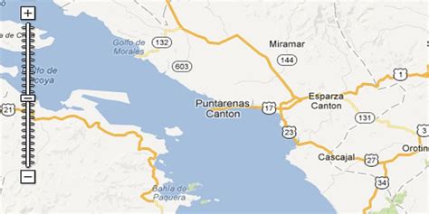 Google Maps of Costa Rica