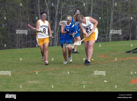 Girls High School Lacrosse Game In Fort Meade Md Stock Photo Alamy
