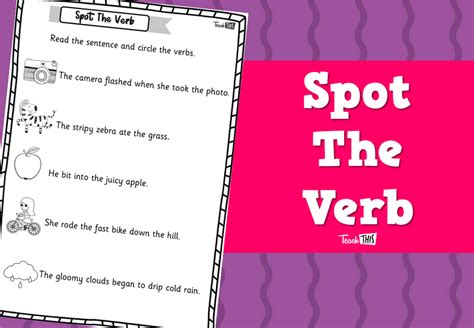 Spot The Verb Teacher Resources And Classroom Games Teach This