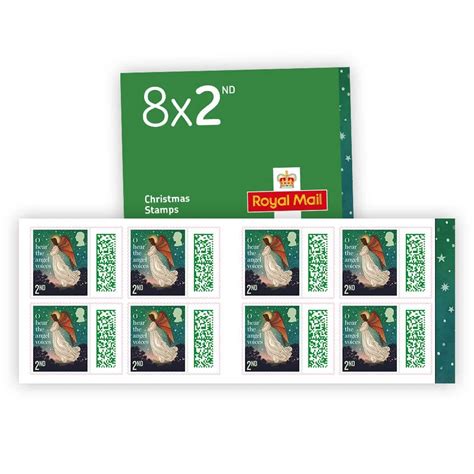 8 X 2nd Class Christmas Postage Stamps In Book Cards