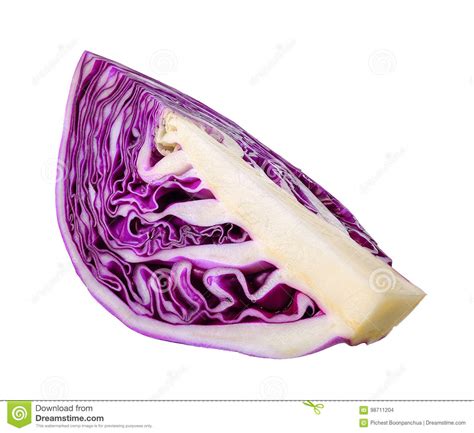 Slice Of Red Cabbage Isolated On White Stock Photo Image Of