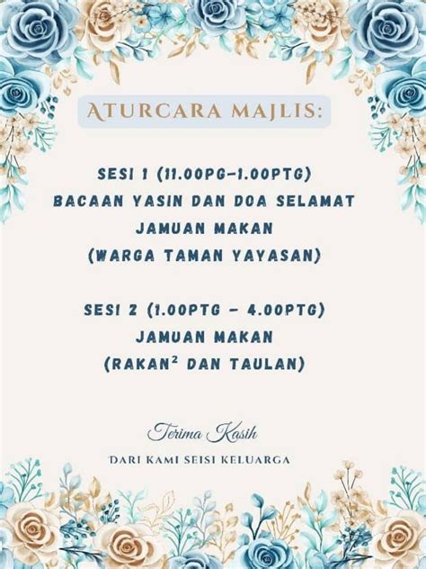 Kad Jemputan Aqiqah Dan Doa Selamat Crystal Hall