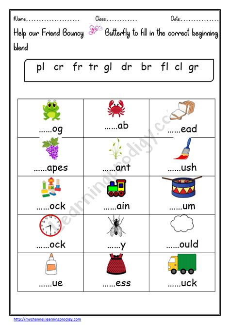 Pick The Blend Worksheet Beginning Blend Digraph Consonants