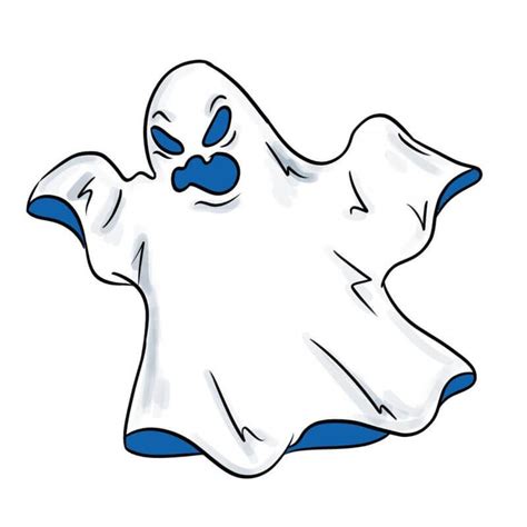 How to draw a Halloween ghost with a pencil step-by-step drawing tutorial