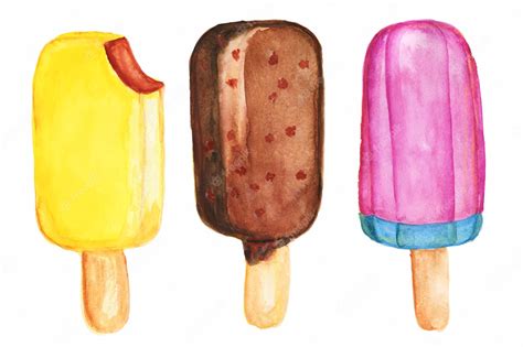 Premium Vector Watercolor Clipart Set Of Desserts From Ice Cream