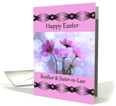 Brother And Sister In Law Happy Easter Greeting Card With Elegant Soft