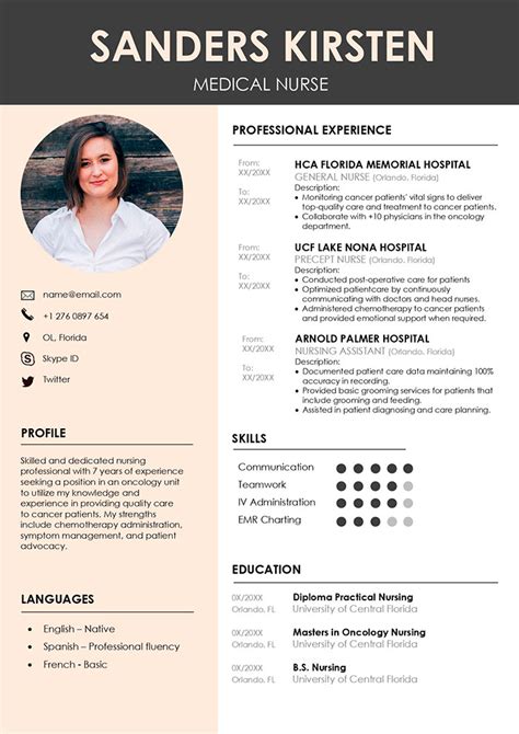 Europass Cv Template Free Nursing Cv Sample Templates Pdf Psd Ai