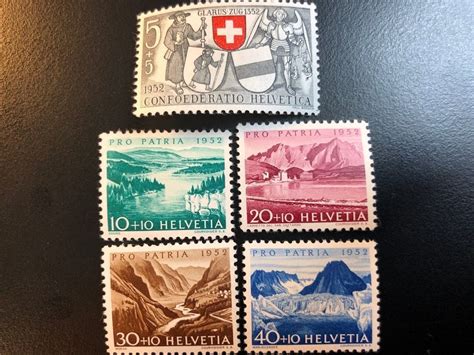 5 Timbres Neufs Pro Patria 1952 Kaufen Auf Ricardo