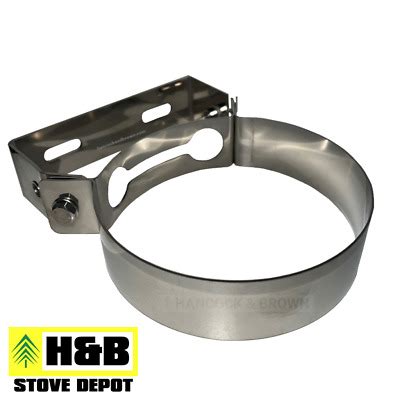 Stainless Steel Flue Pipe Wall Bracket 5 125mm Stove Pipe Clamp EBay