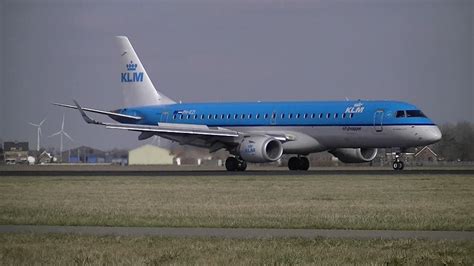 KLM Cityhopper Embrear 190 PH EZI Landing Schiphol1080p YouTube