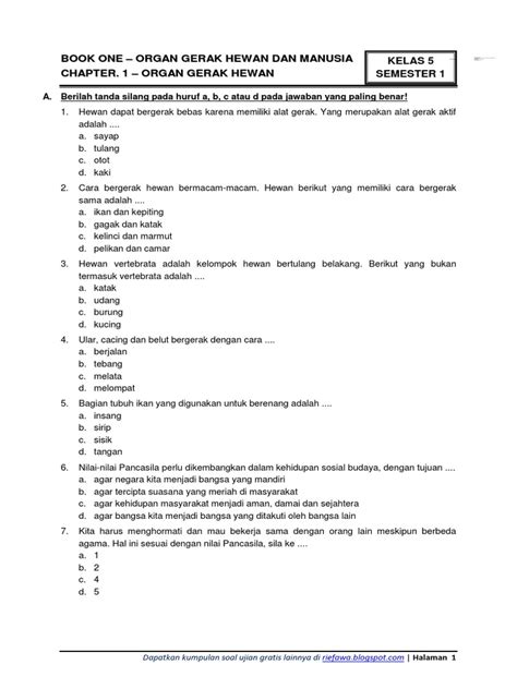 Soal Tematik Kelas 5 Tema 1 Subtema 2 Riset