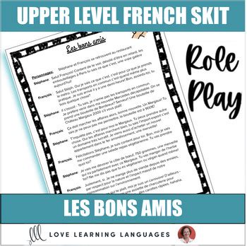 French Skit Dialogue Advanced Ap French Au Restaurant Les Bons Amis