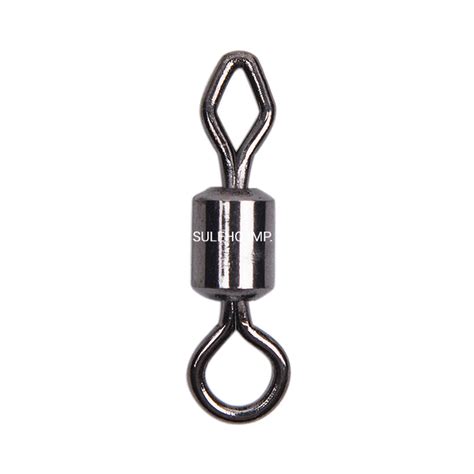 Black Nickel Round And Diamond Eye Rolling Swivels Fishing Swivel