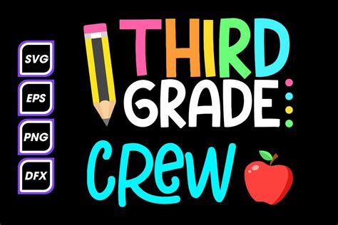 Third Grade Crew Back to School Svg Gráfico por Tlamtha Studio