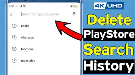 Delete Search History On Google Play Store Youtube