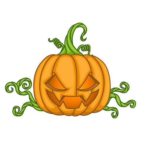 Calabaza De Halloween De Dibujos Animados Con Cara De Miedo Vector