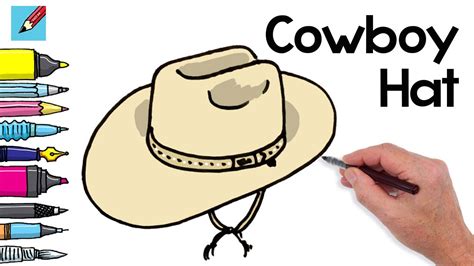 How To Draw A Cowboy Hat Real Easy Stetson YouTube