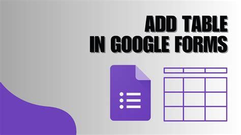 Tutorial How To Add Table In Google Forms Questions YouTube