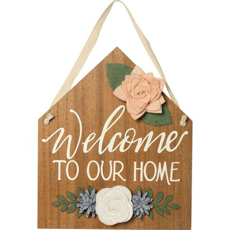 Floral Hanging Welcome House Sign