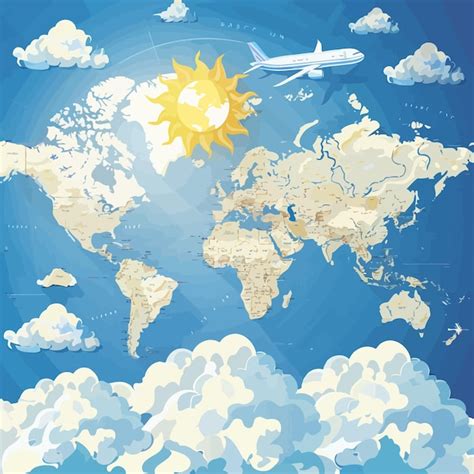 Premium Vector World Map On Blue Background With Marks Ways Pointers