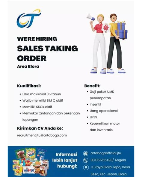 We Are Hiring Sales Taking Order Area Blora Loker Blora