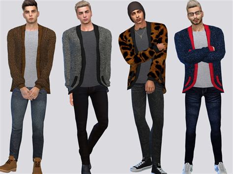 The Sims Resource Ryann Men S Cardigan