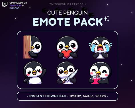 Cute Penguin Twitch Emote Twitch Penguin Emote Pack Cute Penguin