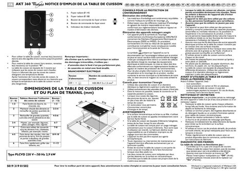 Notice plaque de cuisson WHIRLPOOL AKT 360 IX Trouver une solution à un