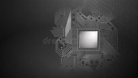 Abstract Circuit Board On Black Background Stock Vector Illustration