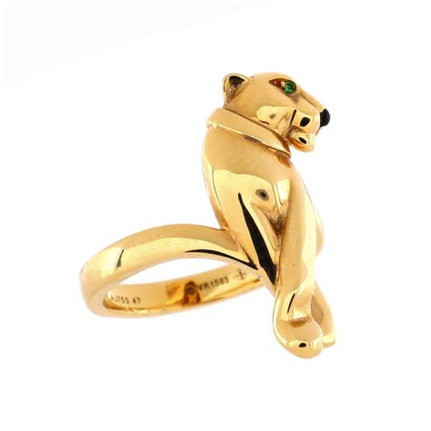 Cartier Panthere De Cartier Ring 18k Yellow Gold With Tsavorite At 1stdibs