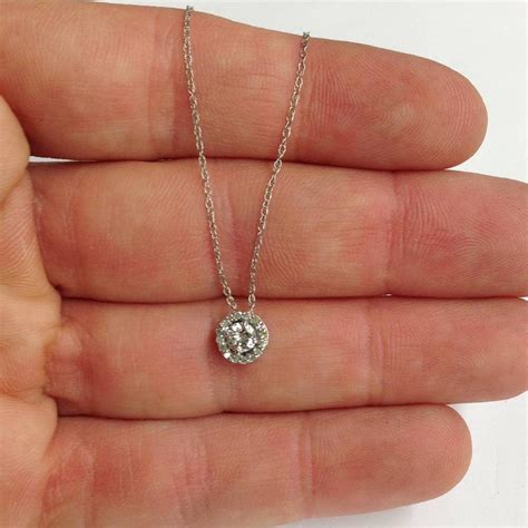 12 Ct Round Diamond Pave Halo Fancy Solitaire Pendant 14k White Gold