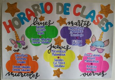 Horario De Clased Horario De Clases Horarios En Foami Material