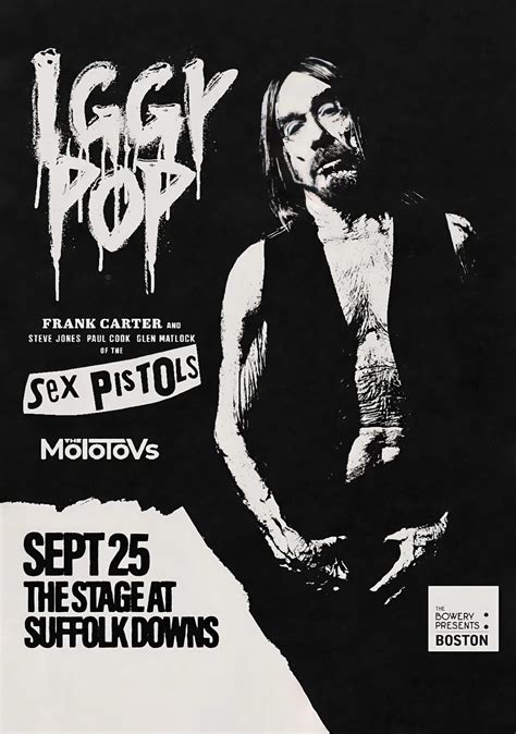 Iggy Pop Sex Pistols Uk Tour Suffolk Downs Poster