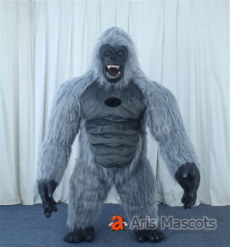 Real Life Grey Gorilla Inflatable Suit Full Body Blow Up King Kong Mascot Costume For Entertainment